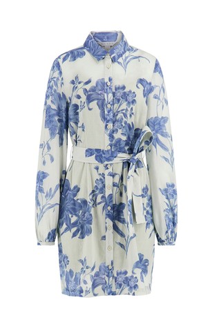 Patterned mini shirt dress