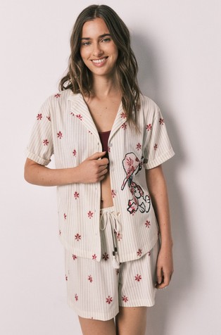 Snoopy striped classic short pyjamas