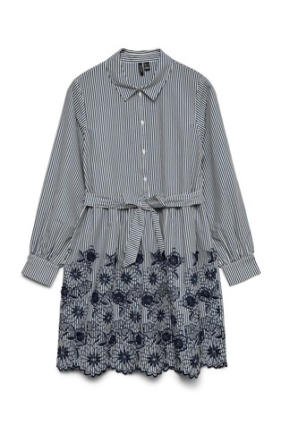 VMMARY Short shirt dress with embroideries