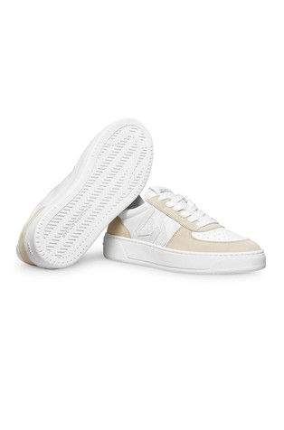STUART WEITZMAN SW monogram usnjene superge Bela - White / Light Beige 6