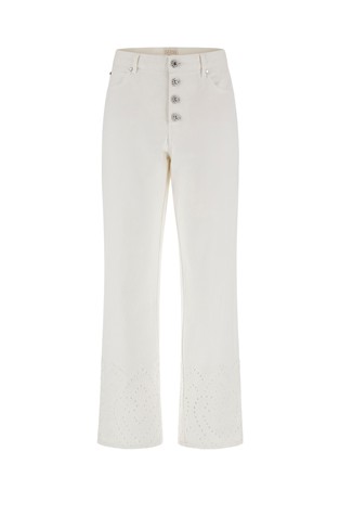 Straight fit jeans hlače z vezenino