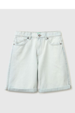 Denim kratke hlače z zavihanim robom