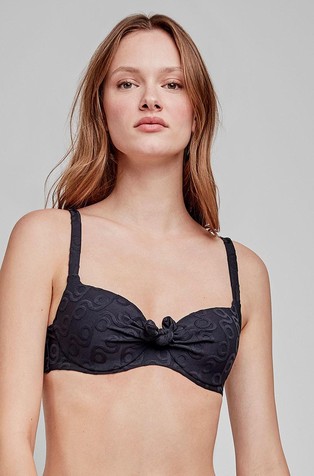 Bikini top with geometric print