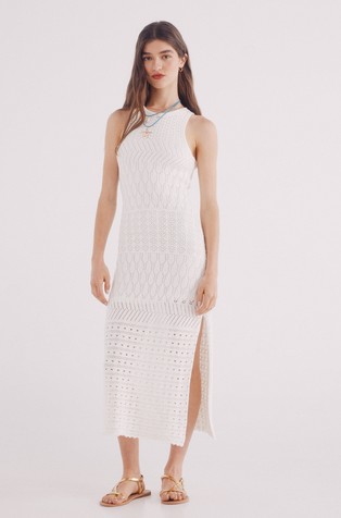 Sleeveless knit midi dress
