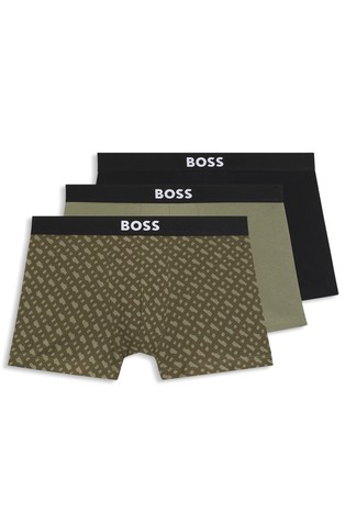 Three-pack of stretch-cotton trunks with logo waistbands