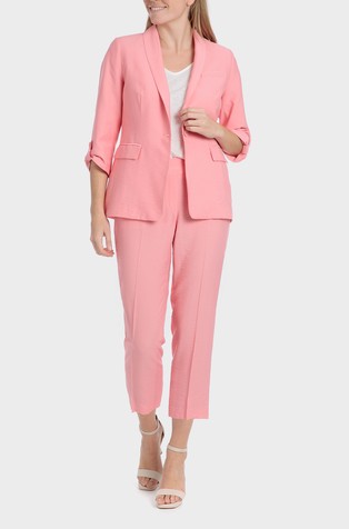 PUNT ROMA Cropped viscose-blend trousers Pink 3