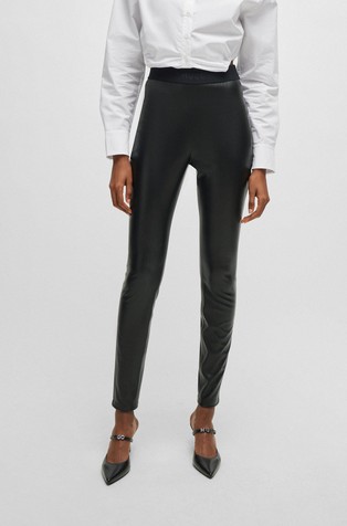 Extra-slim fit hlače iz umetnega usnja