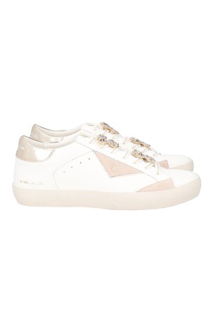 Sirius Leather Sneakers with Rhinestones