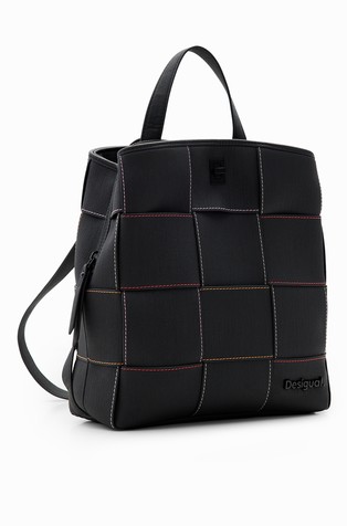 DESIGUAL S woven stitching backpack Black 2