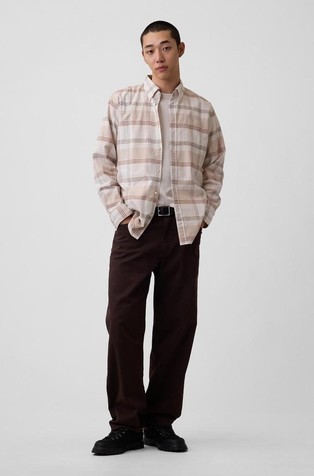 Plaid Oxford Button-Down Shirt
