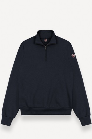 Pulover z delno zadrgo iz bombažne mešanice