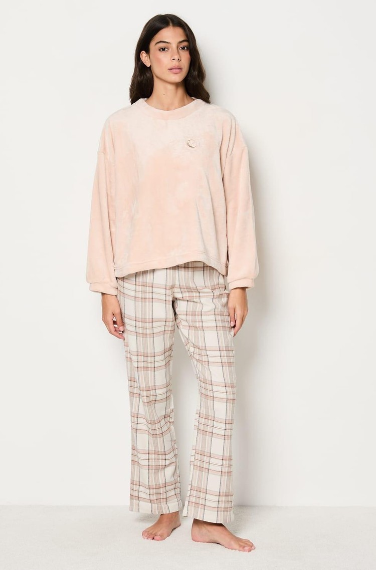 ETAM Miel 2-piece fleece pajamas set Multi Pink 