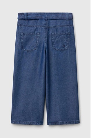 BENETTON Široke hlače s pasom Modra - Blue 2