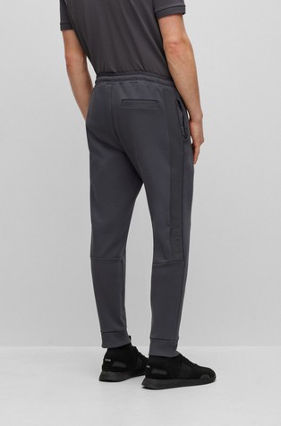 BOSS Cotton-blend tracksuit bottoms with side-stripe tape | Emporium