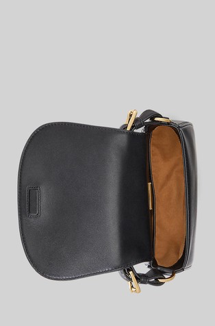 RALPH LAUREN Leather Medium Tanner Crossbody Bag Black 4