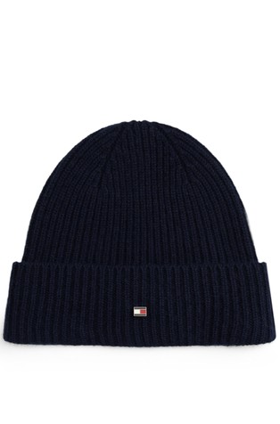 Pletena kapa iz kašmirja s Hilfiger zastavico