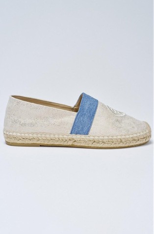 Lanene espadrile s kontrastnim detajlom