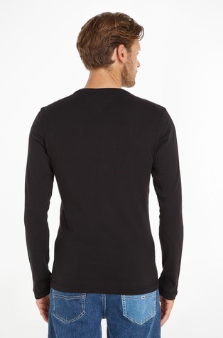 TOMMY HILFIGER Slim fit majica z dolgimi rokavi iz organskega bombaža Črna - Black 2