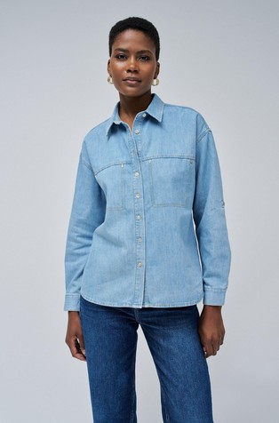 Loose fit denim srajca