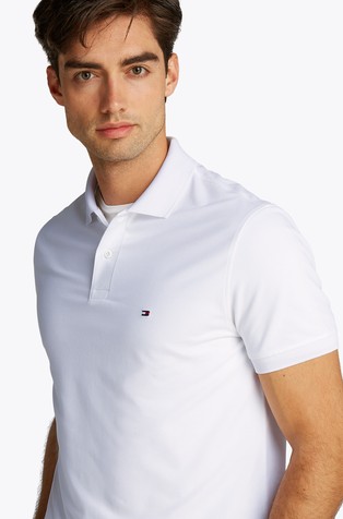 TOMMY HILFIGER Performance regular fit polo majica s piké teksturo Bela - White 4