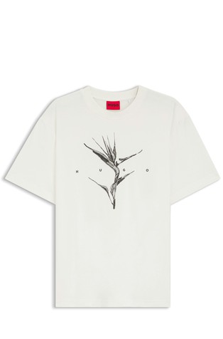 Relaxed-fit T-shirt in cotton with artwork and logo