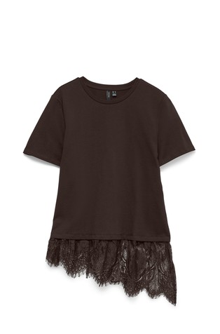 VMBRIT majica s čipkastim naborkom