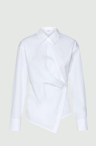 Asymmetric poplin shirt