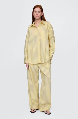 Organic Cotton Poplin Easy Wide-Leg Pants