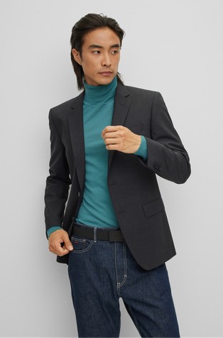Slim-fit jacket in stretch virgin wool