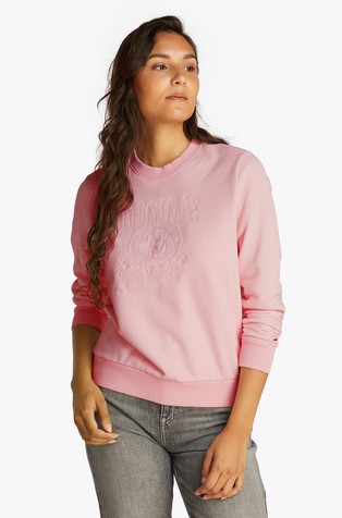 Tonal Crest Embroidery Sweatshirt