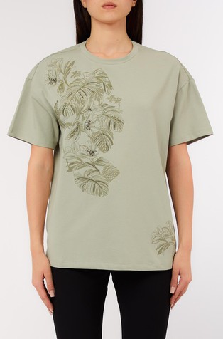 Majica s potiskom in okrasnimi kamenčki