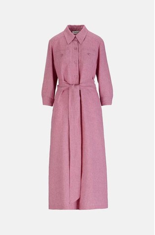Midi linen shirt dress