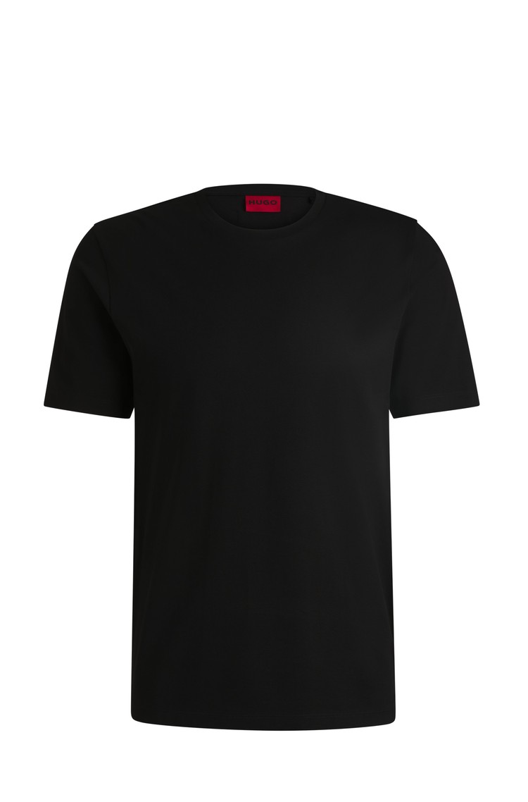 HUGO BOSS Slim-fit T-shirt in mercerised stretch-cotton Black 