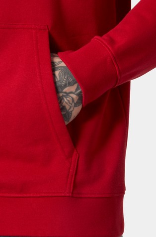 HELLY HANSEN Core logo pulover s kapuco iz bombažne mešanice Rdeča - Red 4