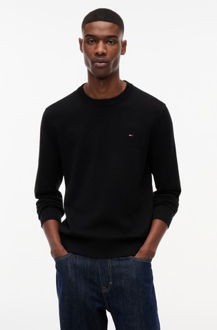 Slim fit pleten bombažen pulover
