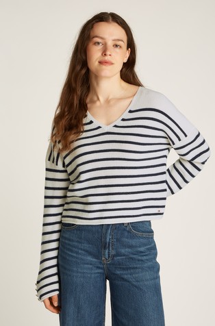 Wool Blend Relaxed Striped Jumper