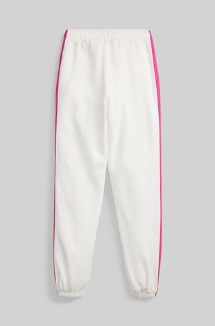 RALPH LAUREN Striped cotton-blend jogger pant Paper White / Belmont Pink 2