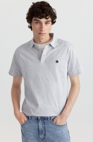 Slim fit polo majica z mikro črtastim vzorcem