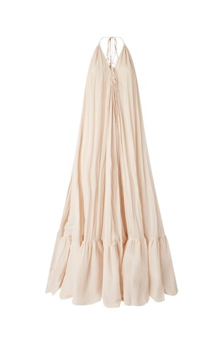 Flared viscose dress with open back