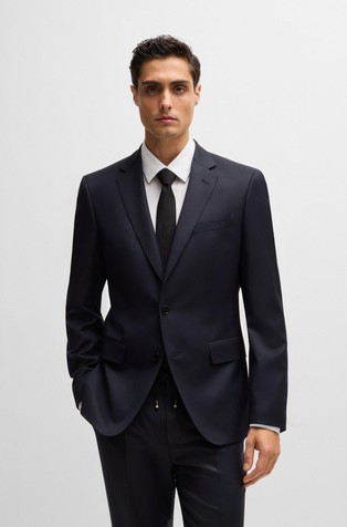 Slim fit suknjič iz deviške volne