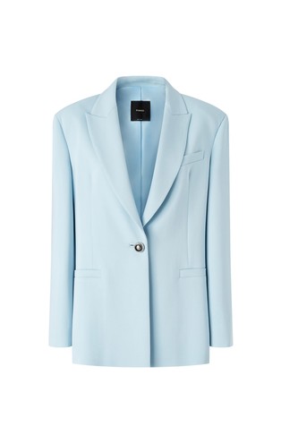 PINKO Regular fit single-breasted blazer in viscose Blue 5