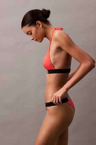 CALVIN KLEIN Triangle Bikini Top - Intense Power Coral 2