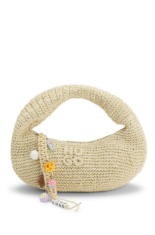 Hobo torbica v kvačkanem slogu z logo obeski