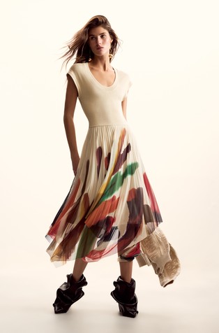 Pleated dress by Mr. Christian Lacroix