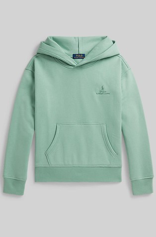 Oversized fit logo pulover s kapuco in flisirano notranjostjo