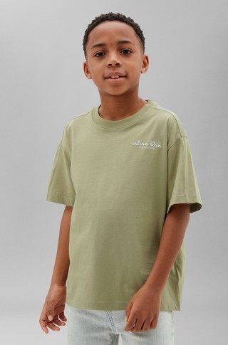 Relaxed cotton T-shirt with back print