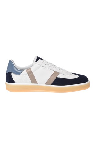 Suede and smooth leather sneakers