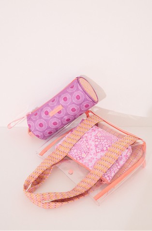 WOMEN'SECRET Small vanity case bag with raffia insert Purple / Multi 5