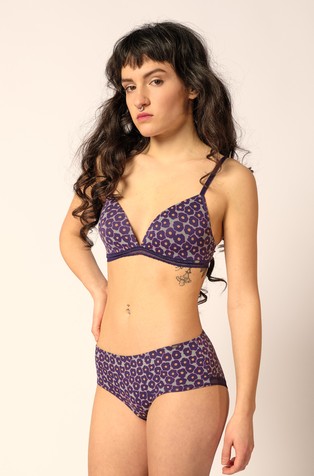 Bamboo Lace Print podložen triangel modrček