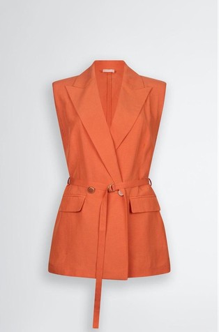 Waistcoat in linen blend